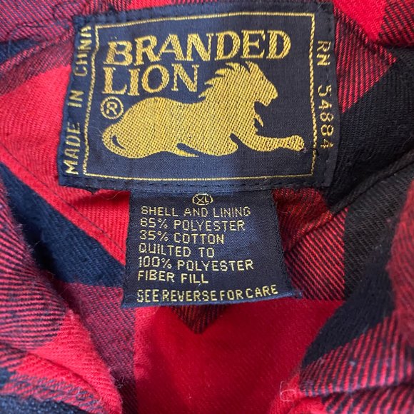 Branded Lion Black & Red Plaid Quilted Zip Front Vest NWOT Women's Size XL - Picture 13 of 14